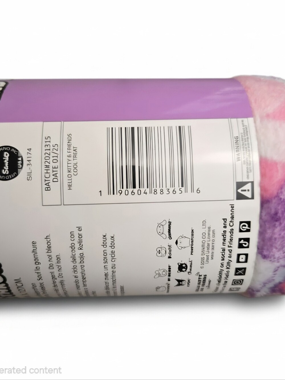 Hello Kitty and Friends Silk Touch Throw Blanket 40x50 Sanrio Pink New - Picture 5 of 5